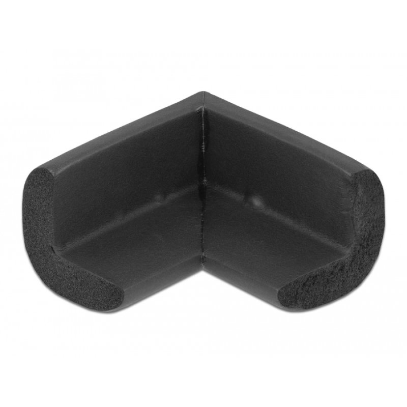 DeLOCK Protection de rebord en mousse, autoadhésive, 56 x 56 x 33 mm, noire