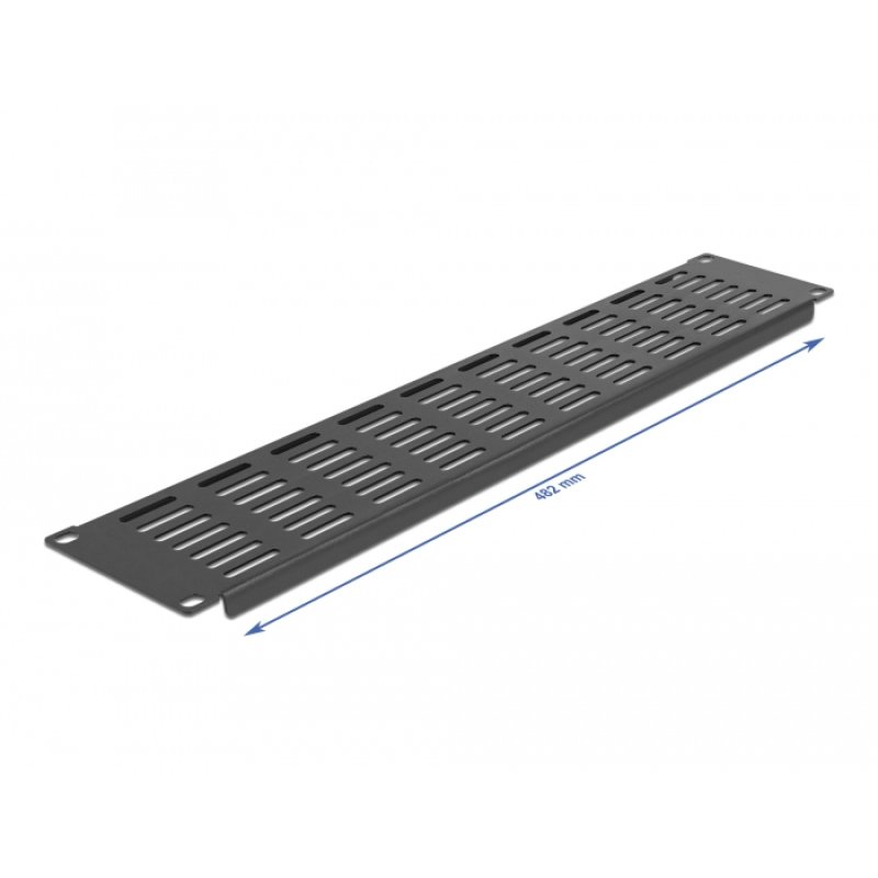 DeLOCK 19″ Network Cabinet Panel with ventilation slots horizontal 2U black
