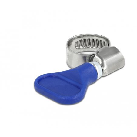 DeLOCK Attache papillon de tube, acier inoxydable 400 SS 10 - 16 mm, 5 unités bleu