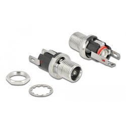 DeLOCK Connector DC 5.5 x 2.5 x 12.0 mm female bulkhead soldering version