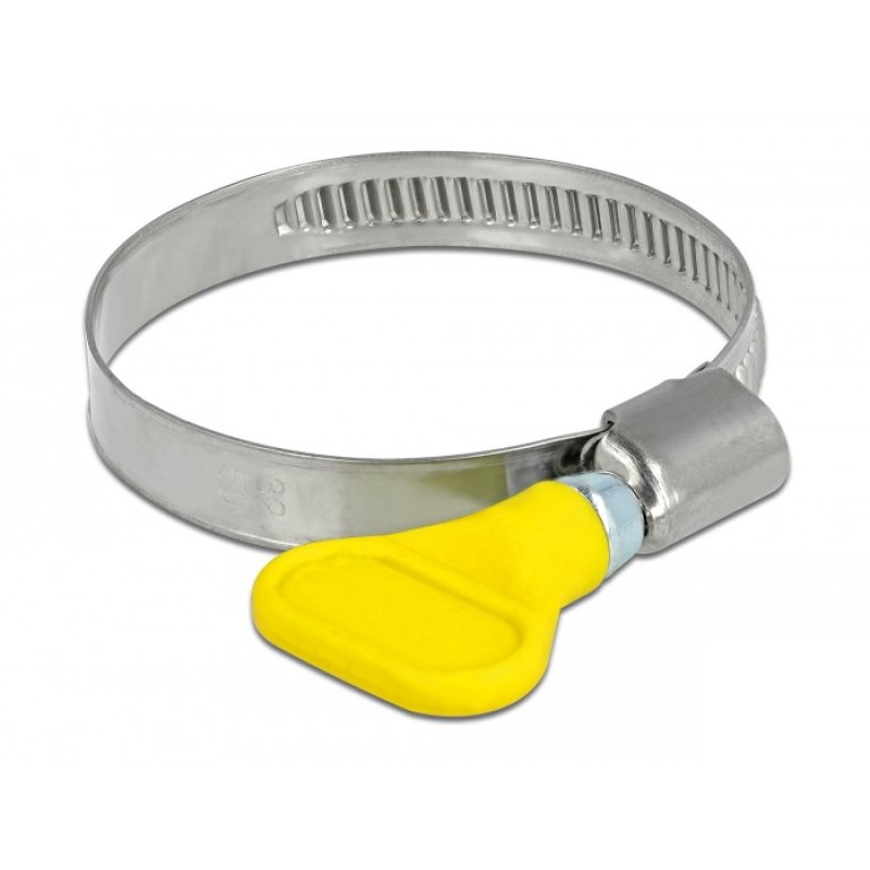 Schlauchschelle Edelstahl 400 SS mit Flügelmutter 32 - 50 mm 5 Stück gelb