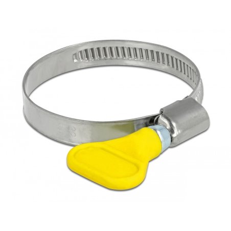DeLOCK Attache papillon de tube, acier inoxydable 400 SS 32 - 50 mm, 5 unités jaune