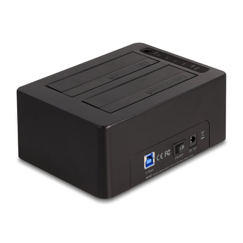 USB Dual Dockingstation für 2 x SATA HDD / SSD mit Klon- und Löschfunktion