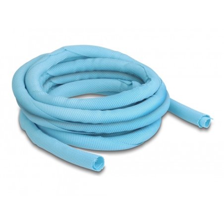 DeLOCK Manchon tissé, auto-fermant, résistant à la chaleur 5 m x 10 mm, bleu