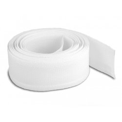 DeLOCK Braided Sleeving with Hook-and-Loop Fastener 5 m x 19 mm white
