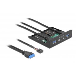 DeLOCK Panneau avant 3.5″ USB 3.2 Gen 1, 2 x USB Type-A HD-Audio