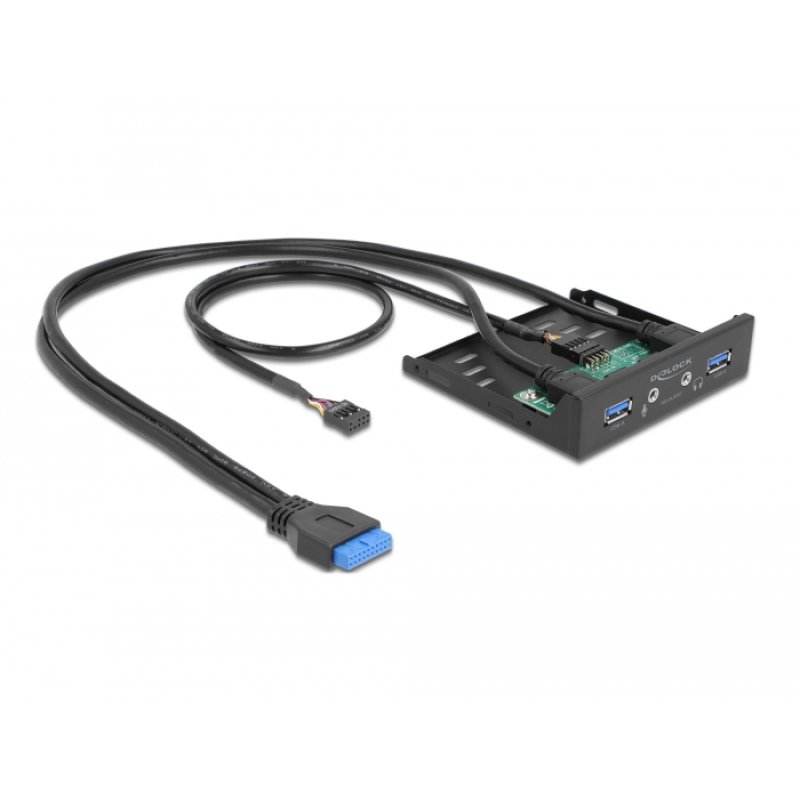 DeLOCK 3.5″ USB 3.2 Gen 1 Front Panel 2 x USB Type-A HD-Audio
