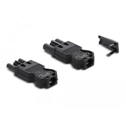 DeLOCK Installation Connector 3-pole, screw terminal, black, 1 set
