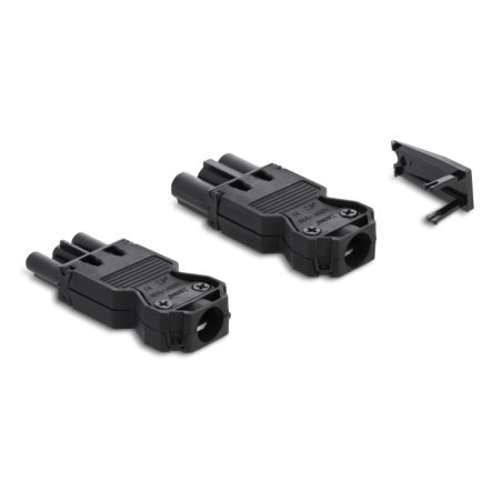 DeLOCK Installation Connector 3-pole, screw terminal, black, 1 set