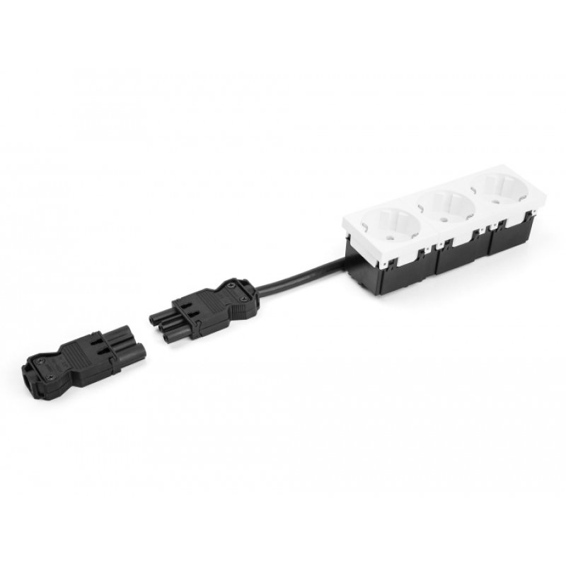 DeLOCK Connecteur d’installation à 3 pôles, bornier à vis, noir, 1 set