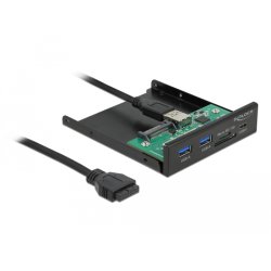 DeLOCK Front Panel 3.5″ USB 5 Gbps 1 x USB Type-C 2 x USB Type-A SD and Micro SD slot