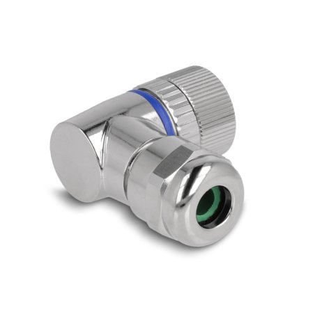 M12 Steckverbinder A-kodiert 4 Pin Buchse zur Montage mit Schraubanschluss 90° gewinkelt Metall