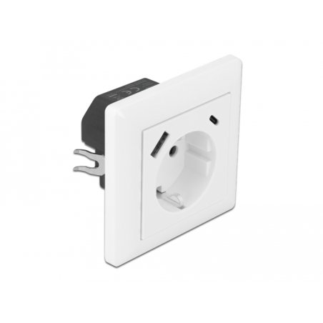 DeLOCK Prise murale avec deux ports USB de chargement 3,4 A, 1 x USB Type-A et 1 x USB Type-C