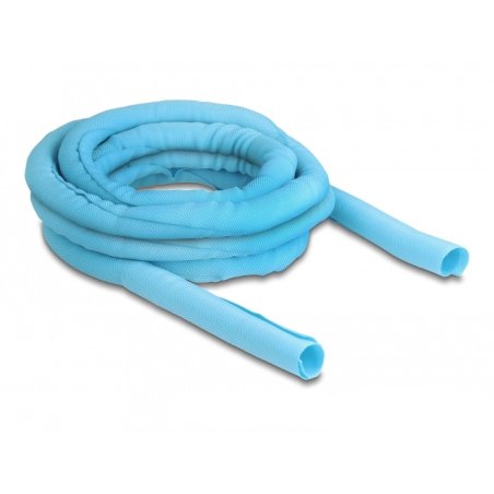 DeLOCK Manchon tissé, auto-fermant, résistant à la chaleur 5 m x 19 mm, bleu