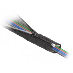 DeLOCK Manchon tissé blindé EMI avec fermeture Eclair thermorésistant, 1 m x 25 mm, noir