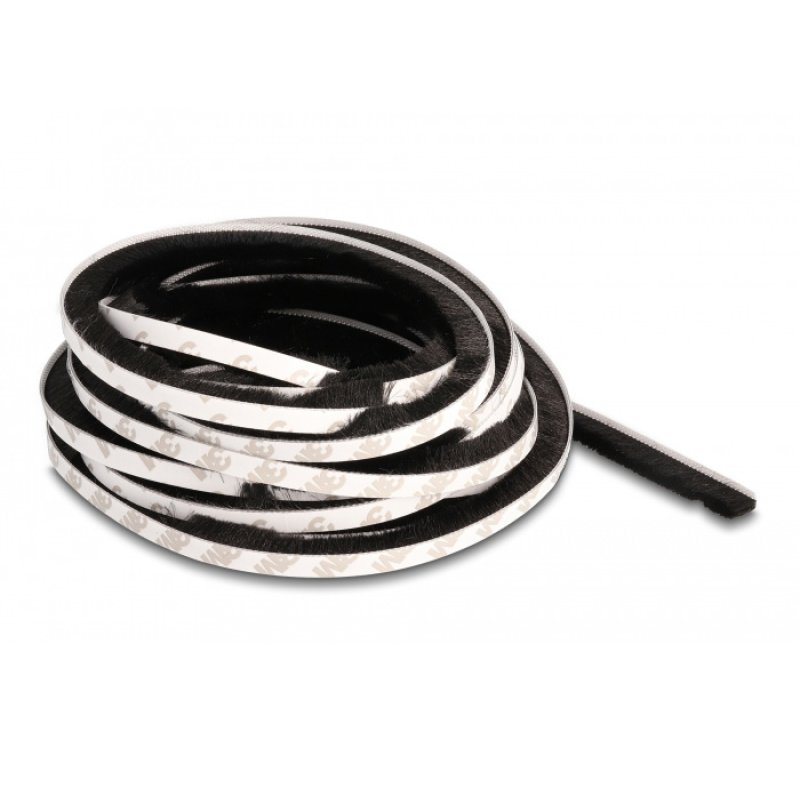 Bürstenstreifen selbstklebend 10 mm - Länge 5 m schwarz