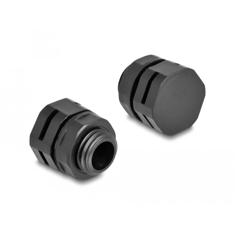 DeLOCK Ventilation Plug M12 black 2 pcs