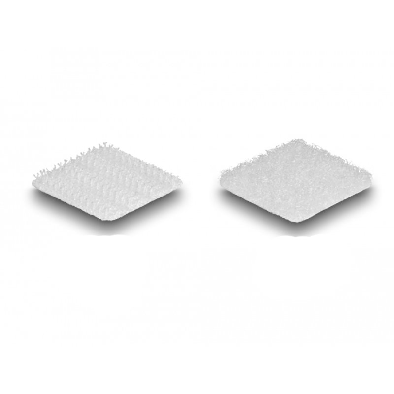 DeLOCK Hook-and-loop dots, square, self-adhesive, 64 pieces white