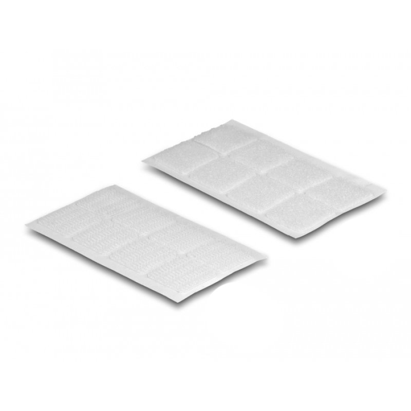 DeLOCK Points à scratch, carrés, autoadhésifs, 64 unités, blanc