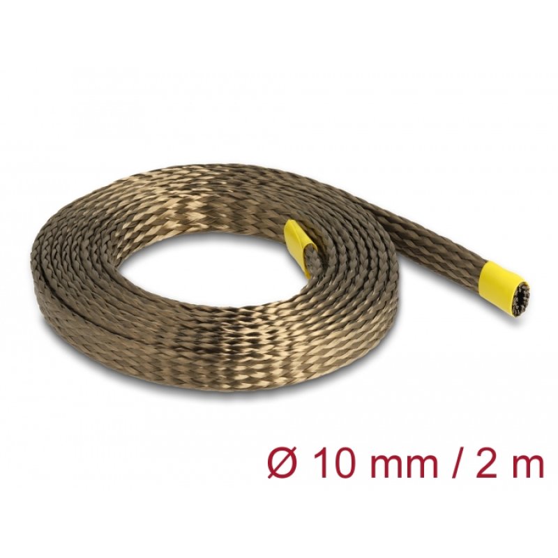 DeLOCK Manchon tressé en fibre de basalte, 2 m x 10 mm, marron