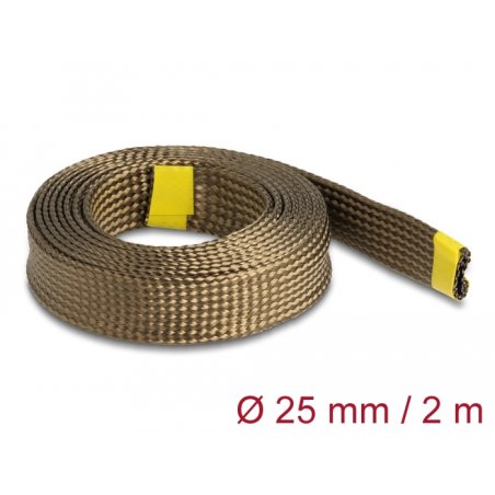 Geflechtschlauch aus Basalt Fasern 2 m x 25 mm braun