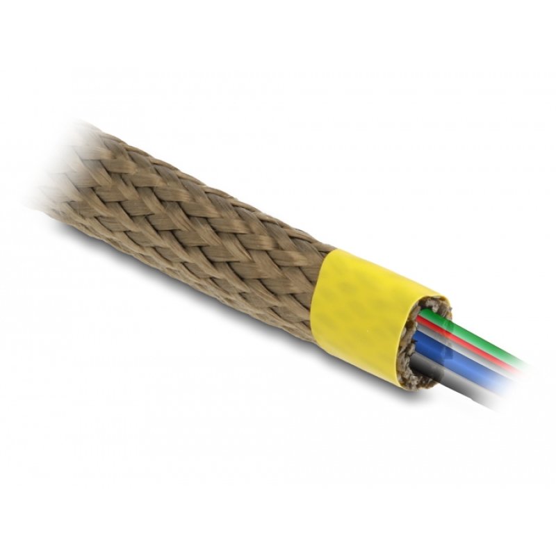 DeLOCK Braided Sleeve made of basalt fibers 2 m x 25 mm brown