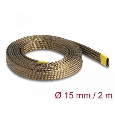 Geflechtschlauch aus Basalt Fasern 2 m x 15 mm braun