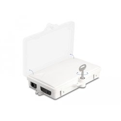 DeLOCK Boitier de distribution de fibre optique pour l’intérieur et l’extérieur, étanche IP65, verrouillable, 2