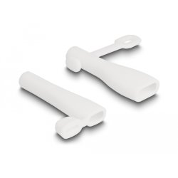 DeLOCK Cache-poussière pour USB Type-A mâle et USB Type-C mâle, set de 2 unités, blanc