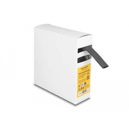 DeLOCK Heat shrink tube Box, with inside adhesive, shrinkage ratio 4:1, 5 m x 12 mm black