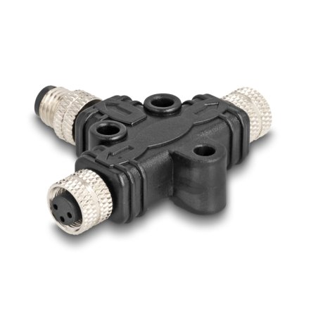 DeLOCK M8 T-Splitter A-coded 3 pin 1 x male to 2 x female parallel connection