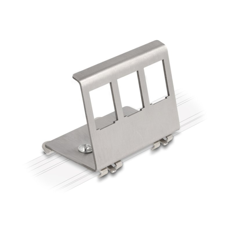 DeLOCK Montage métallique Keystone 3 ports pour rail DIN