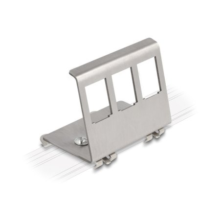 DeLOCK Montage métallique Keystone 3 ports pour rail DIN
