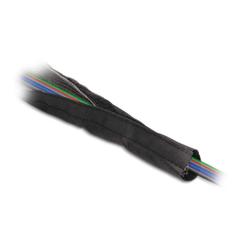 EMV Abschirmgeflechtschlauch mit Klettverschluss hitzebeständig 1 m x 30 mm schwarz