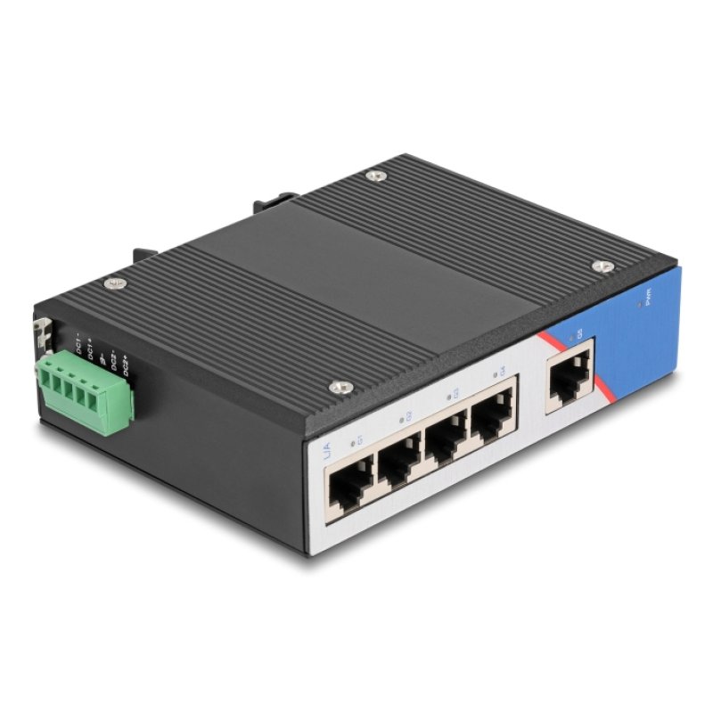 DeLOCK 80162 commutateur réseau Gigabit Ethernet (10/100/1000) DIN rail Noir