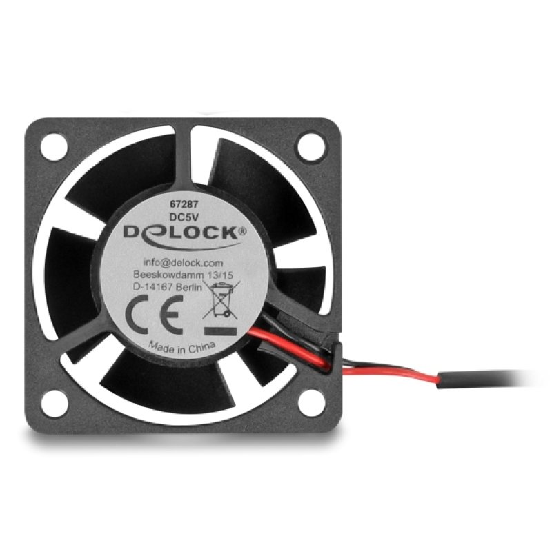 DeLOCK 67287 computer cooling system Computer case Fan 4 cm Black 1 pc(s)