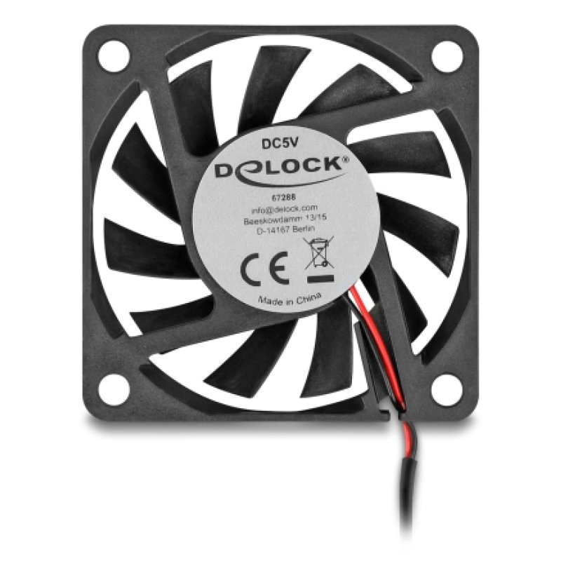 DeLOCK 67288 système de refroidissement d’ordinateur Boitier PC Ventilateur 6 cm Noir 1 pièce(s)