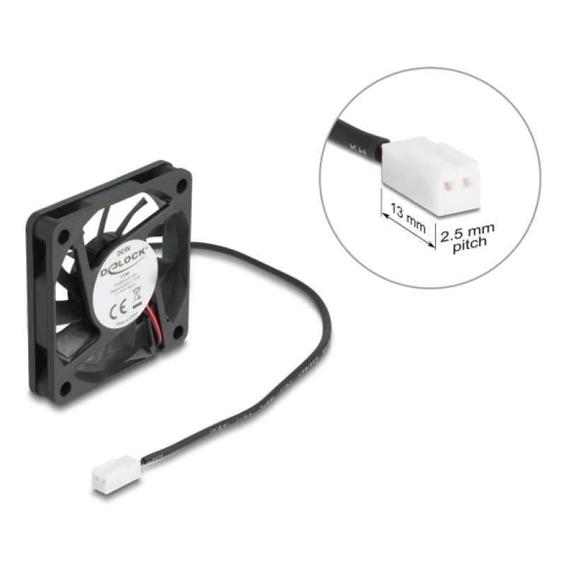 DeLOCK 67288 computer cooling system Computer case Fan 6 cm Black 1 pc(s)