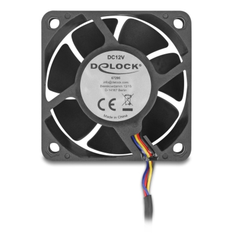 Axiallüfter 12 V DC, 60 x 60 x 25 mm schwarz