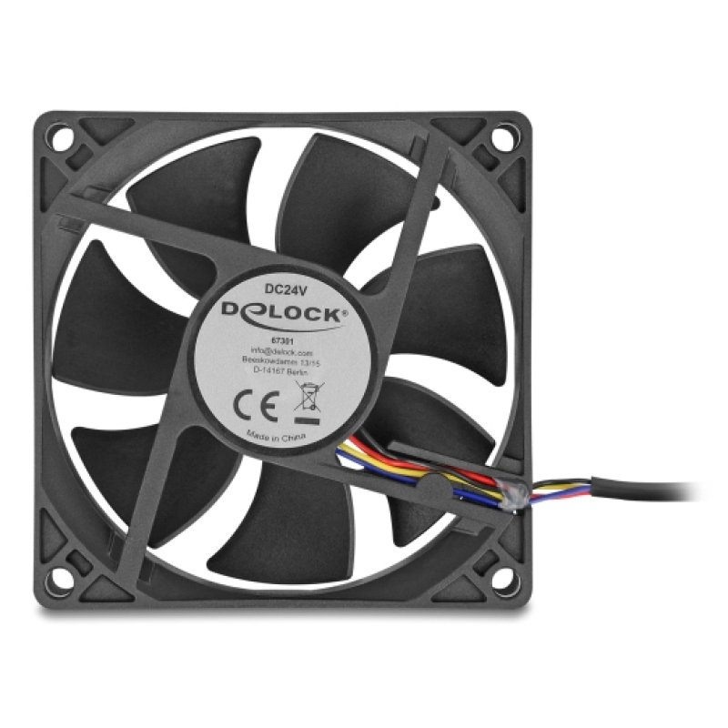 Axiallüfter 24 V DC, 80 x 80 x 25 mm schwarz