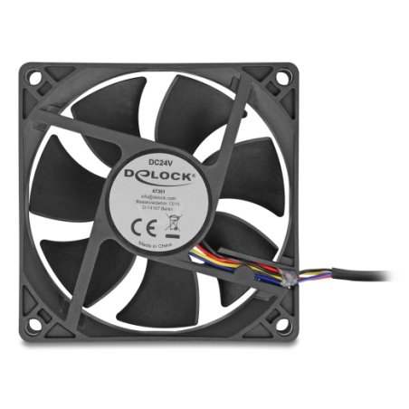 Axiallüfter 24 V DC, 80 x 80 x 25 mm schwarz