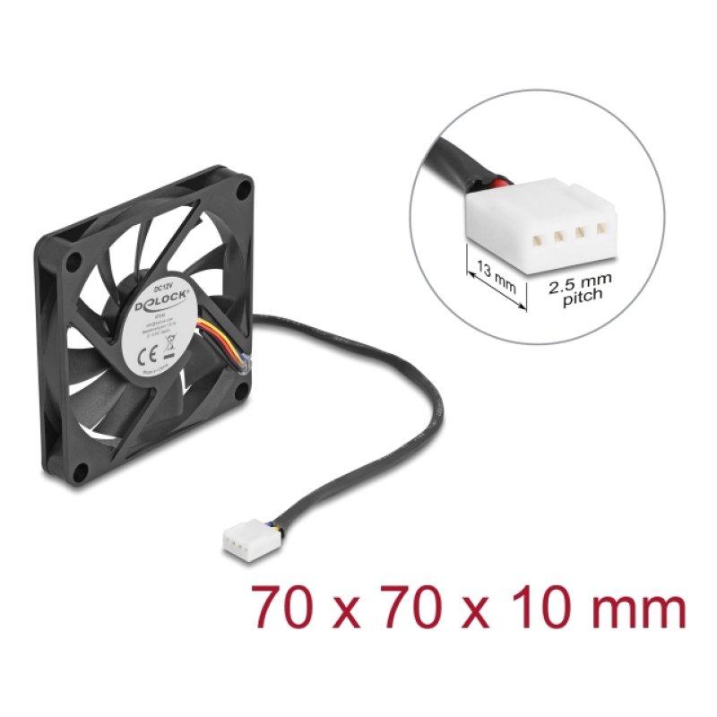 DeLOCK 67315 système de refroidissement d’ordinateur Boitier PC Ventilateur 7 cm Noir 1 pièce(s)