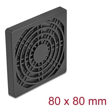 Lüftergitter mit Staubfilter 80 x 80 mm schwarz