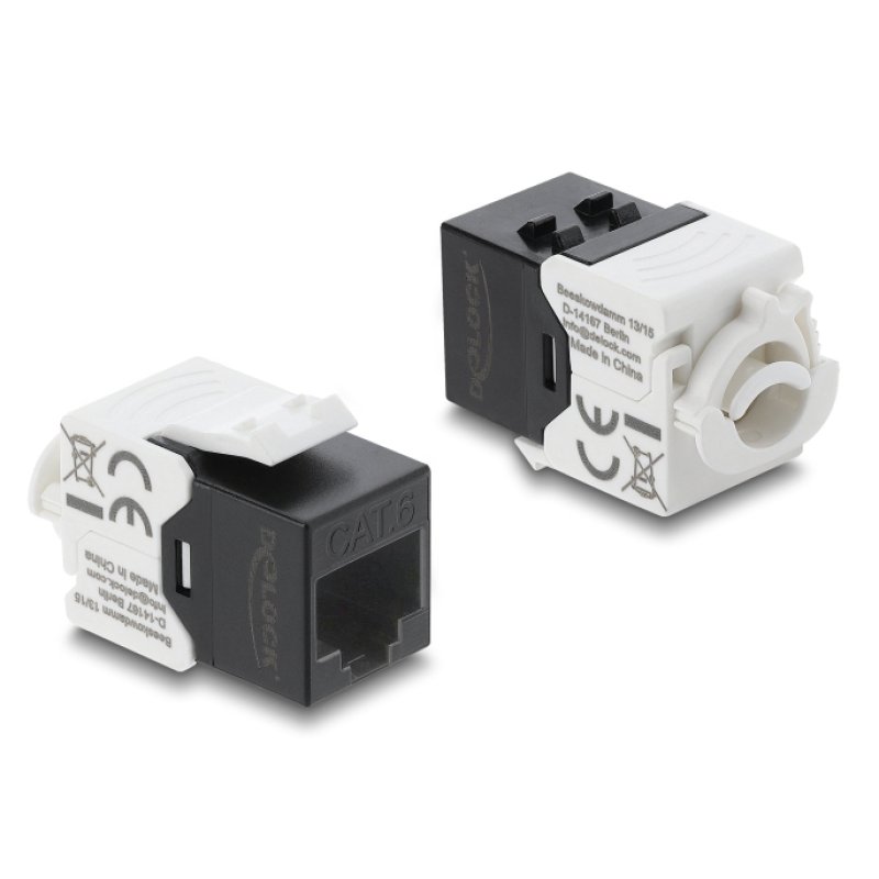 Keystone Modul RJ45 Buchse zu LSA Cat.6 UTP mit Verschlussclip und kabelbinderfrei