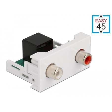 Easy 45 Modul 2 x Cinch Buchse zu RJ45 Buchse 22,5 x 45 mm