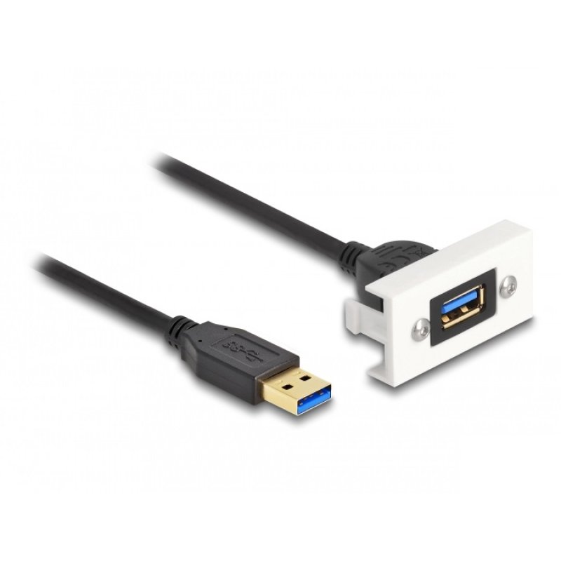DeLOCK Module Easy 45 SuperSpeed USB (USB 3.2 Gen 1) USB Type-A femelle à USB Type-A mâle avec câble court, 22,5 x