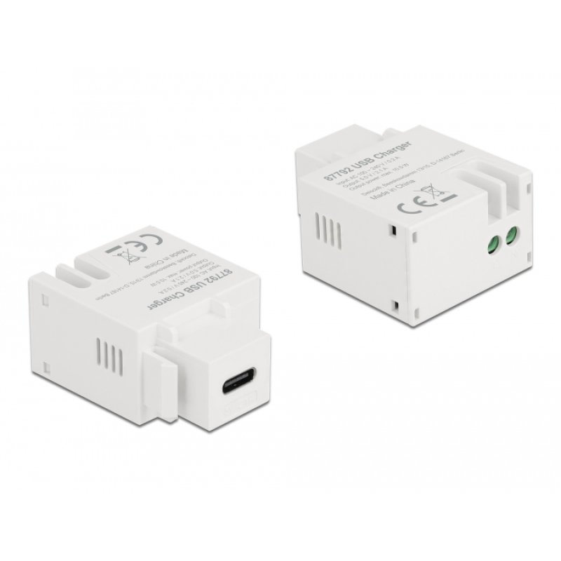 DeLOCK Keystone Module USB Type-C Port 2,1 A de chargement blanc