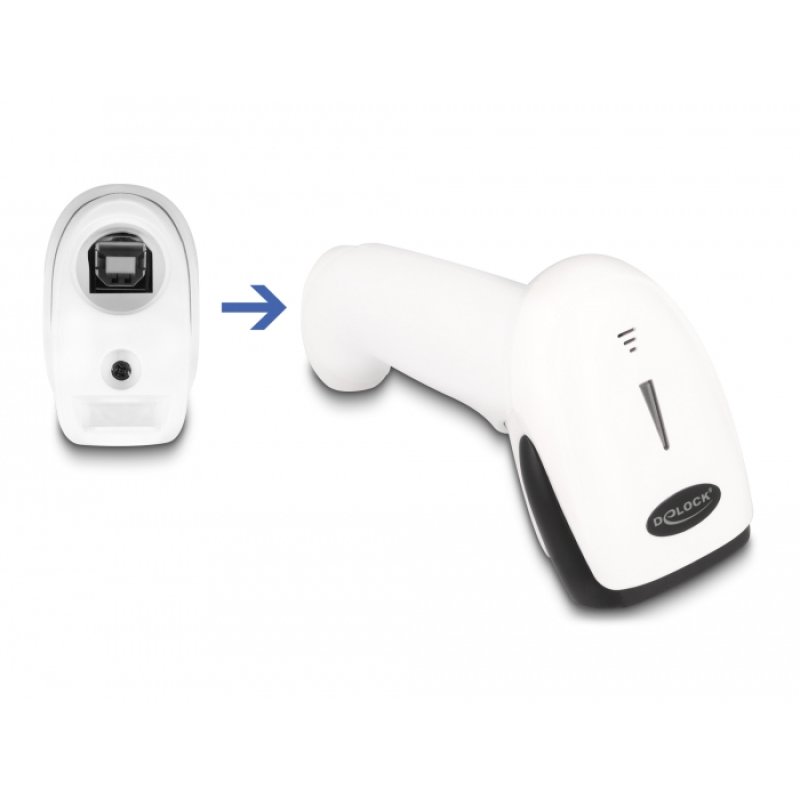 Barcode Scanner 1D und 2D für 2,4 GHz, Bluetooth oder USB - weiß