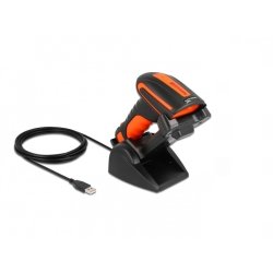 DeLOCK Scanner de code-barres industriel 1D et 2D pour 2,4 GHz ou Bluetooth avec station de chargement à induction