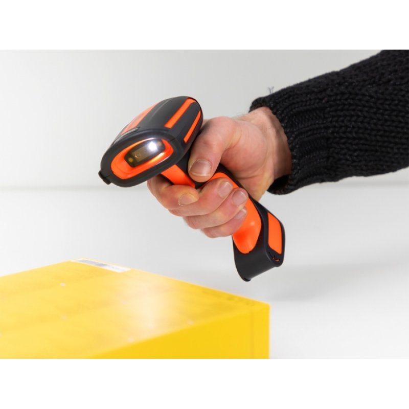 DeLOCK Scanner de code-barres industriel 1D et 2D pour 2,4 GHz ou Bluetooth avec station de chargement à induction